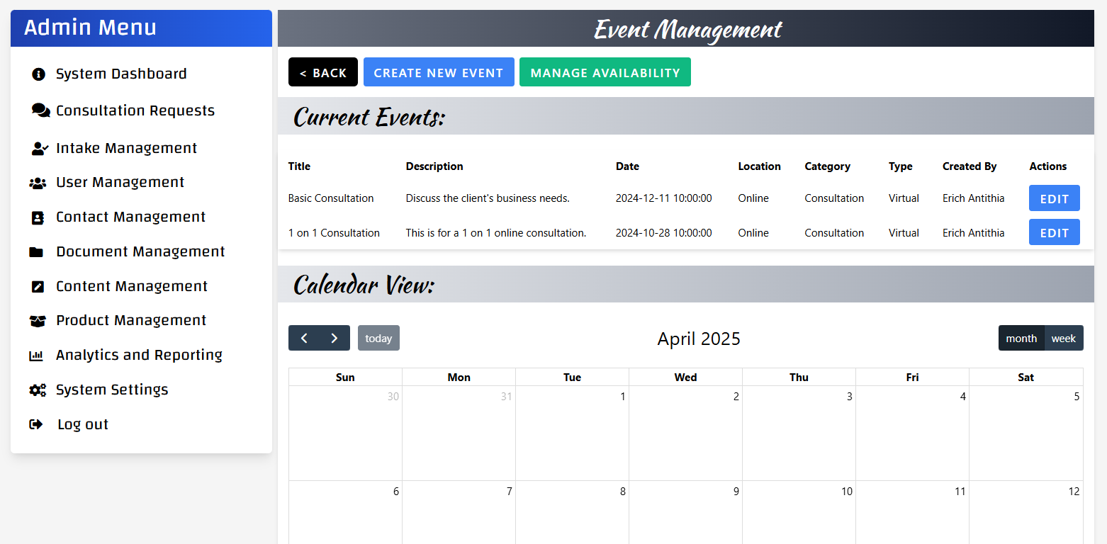 Event Management